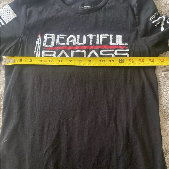SOLD Grunt Style Women's Black Short Sleeve "Beautiful Badass" Size Small - Picture 6 of 7